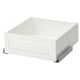 KOMPLEMENT white drawer; cube shape, smooth finish, metal runners.