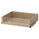 KOMPLEMENT drawer, light brown wooden, glass front.