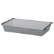 KOMPLEMENT mesh basket, grey, rectangular, metal with handle bars, ideal for storage and air circulation.