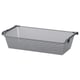 KOMPLEMENT mesh basket, gray, rectangular, metal handles, air circulation.
