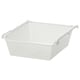 A KOMPLEMENT white mesh storage basket, rectangular in shape, with a perforated design for air circulation. Perfect for storing clothes and textiles.