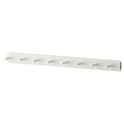 KOMPLEMENT white coat rack, 6 hooks, streamlined design.