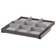 KOMPLEMENT grey organiser tray with multiple compartments, soft closing mechanism.