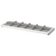 A KOMPLEMENT grey and white drawer divider with multiple compartments for organizing small items.