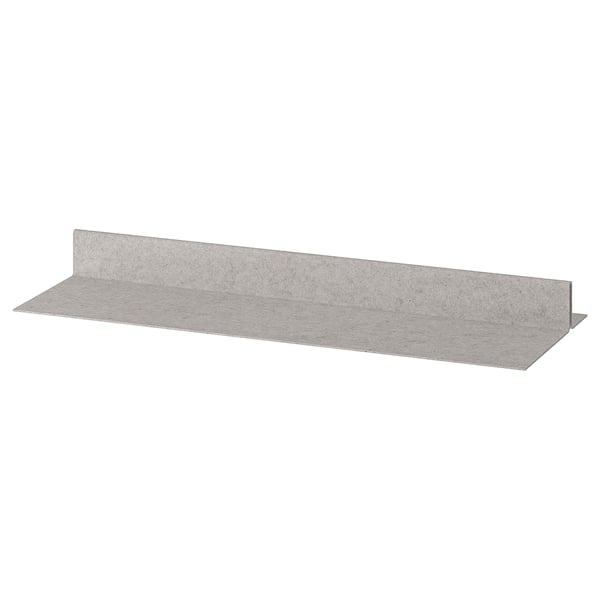 An IKEA KOMPLEMENT felt shoe rack insert in greyish colour, rectangular shape, with a smooth design.