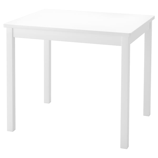 KRITTER: square, white kids table, four legs, simple design. Perfect for small spaces.