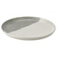 KRUSTISTEL plate, white with grey pattern, round, stoneware.
