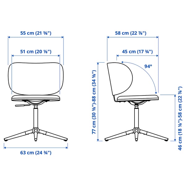Illustration with measurements for the product: KRYLBO.