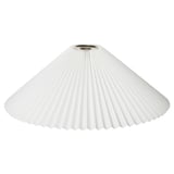 KUDDLAVA lamp shade: white, pleated plastic, conical shape.