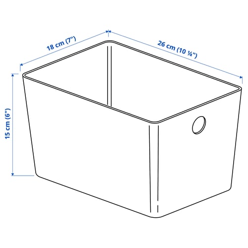 Illustration with measurements for the product: KUGGIS.
