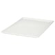 A KUGGIS lid in white, made of recycled pet plastic, rectangular with smooth edges.