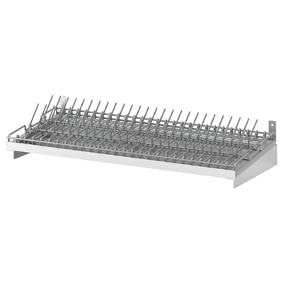 A KUNGSFORS silver stainless steel dish drainer with multiple spikes for drying dishes, designed for wall or countertop use.