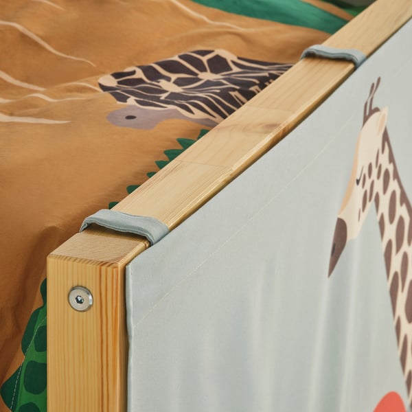 KURA Bed curtain, multicolour/animals on the savannah