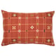 KUSTGRAN red rectangular cushion with chequered pattern, blend of cotton and polyester, zip closure, tactile weave.
