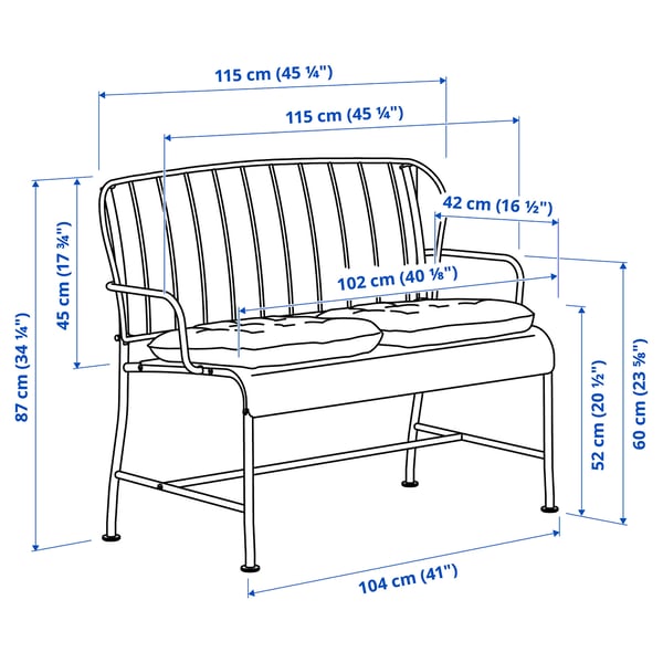 Illustration with measurements for the product: LÄCKÖ.