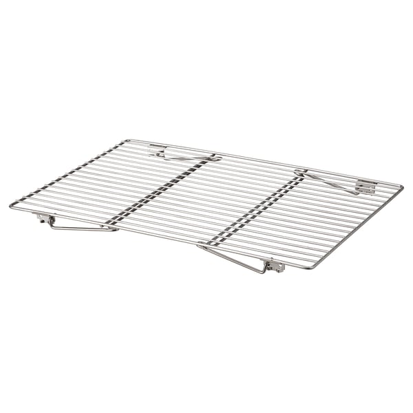 LÄTTBAKAD cooling rack - silver, stainless steel, rectangular, foldable design.