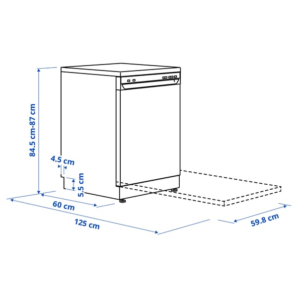 Illustration with measurements for the product: LAGAN.