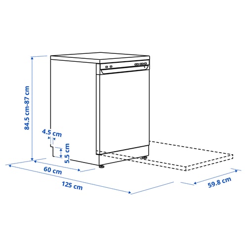 Illustration with measurements for the product: LAGAN.