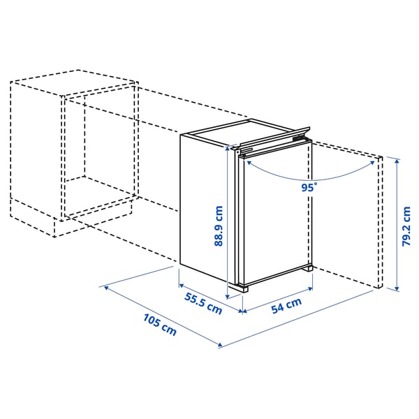 Illustration with measurements for the product: LAGAN.