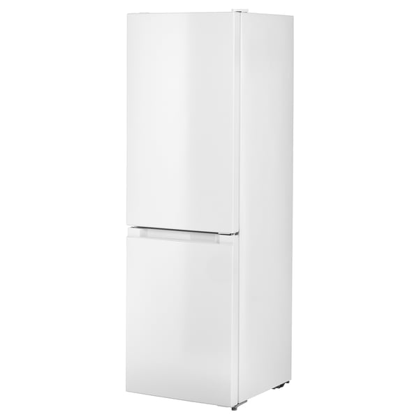 This image shows a white standing refrigerator.