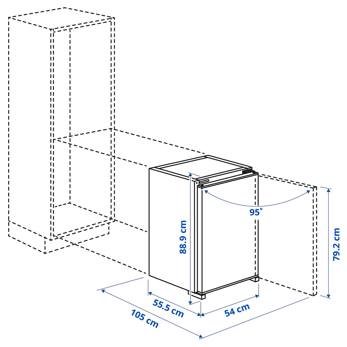 LAGAN fridge, integrated, 126 l - IKEA Lithuania