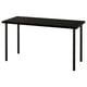 LAGKAPTEN: black rectangular desk with metal legs, modern, minimalist design, sturdy and eco-friendly.