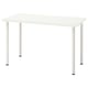 A LAGKAPTEN desk, white, rectangular with metal legs. Modern, minimalist design for versatile use.