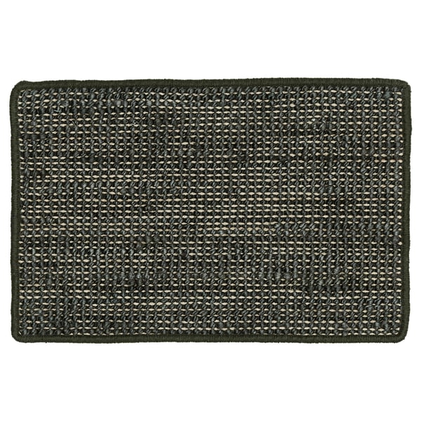 Landvana dark green jute door mat, rectangular shape with textured surface.