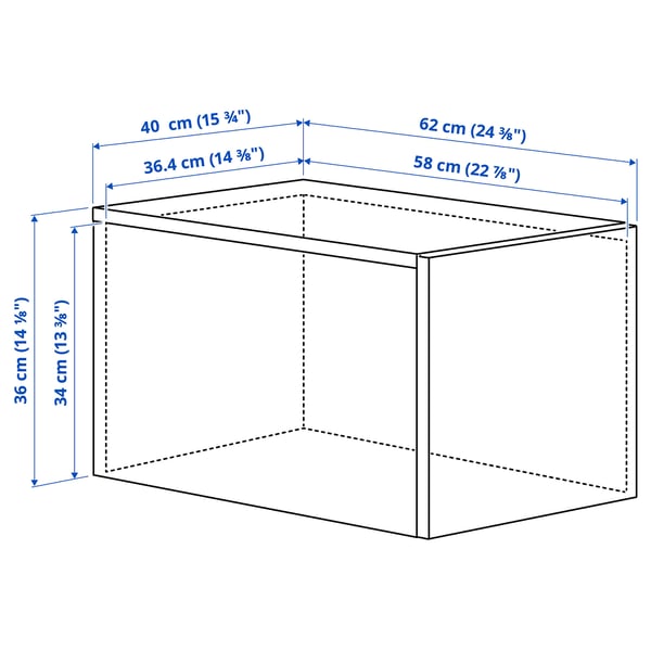 LASTARE Height extension unit with door, white, 40x62x36 cm