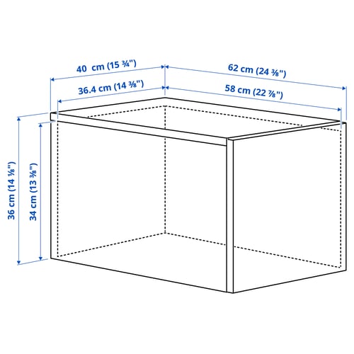 LASTARE Height extension unit with door, white, 40x62x36 cm