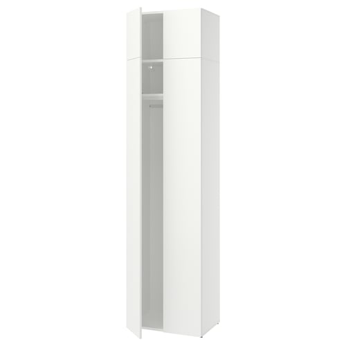 LASTARE Wardrobe combination, white/with height extension unit, 60x42x237 cm