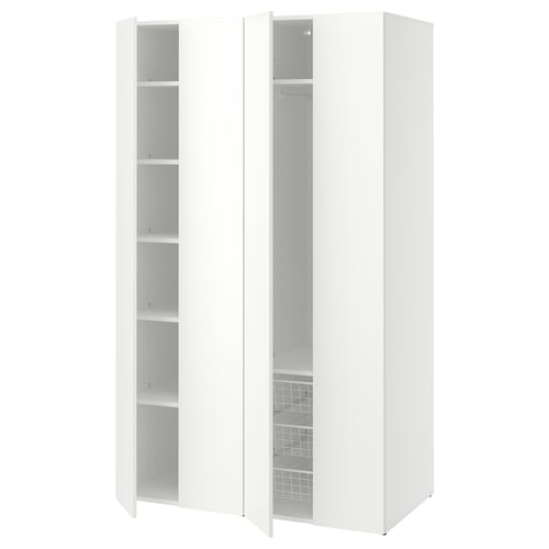 LASTARE Wardrobe combination, white, 120x62x201 cm