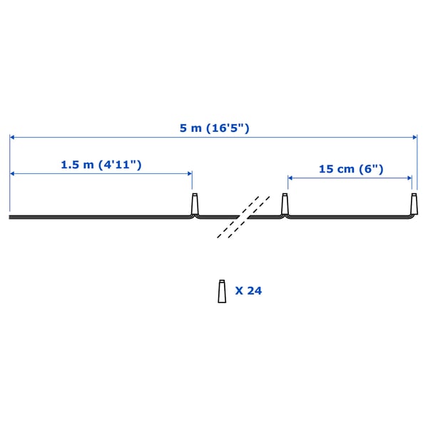 Illustration with measurements for the product: LEDFYR.
