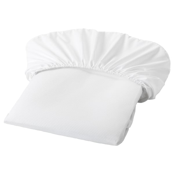 LENAST white mattress protector, rectangular, fitted sheet design.