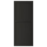 LERHYTTAN black wooden door with solid ash frame and veneer panel. Traditional, rectangular design with bevelled edges.