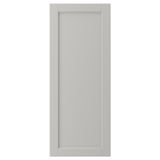 LERHYTTAN light grey kitchen door, solid wood frame with bevelled edges, inset veneer panel, rectangular shape.