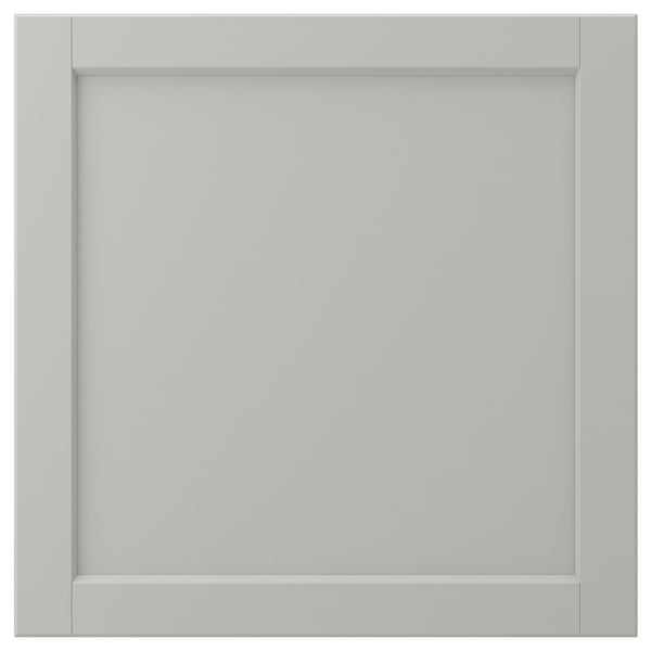 LERHYTTAN kitchen cabinet, light grey, square, solid wood frame with panel.