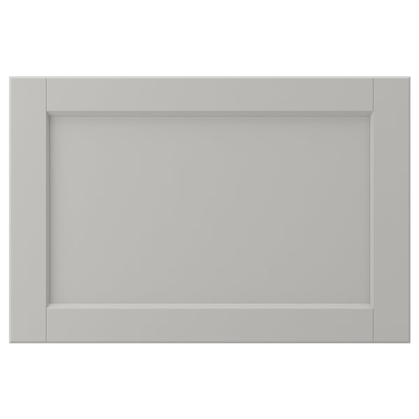 LERHYTTAN light grey kitchen cabinet, solid wood, rectangular, classic design with bevelled edges.