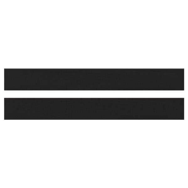 Two black rectangular wooden panels with bevelled edges, showcasing a timeless, traditional design.