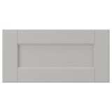 LERHYTTAN light grey drawer front, solid wood frame with bevelled edges and inset veneer panel, classic traditional design.