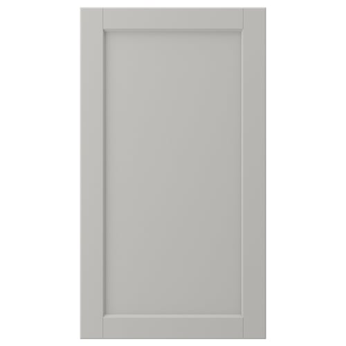 LERHYTTAN: grey kitchen cabinet door, solid birch frame, bevelled edges, veneer panel, square shape, classic design.