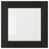 Black wooden frame with bevelled edges, square shape.