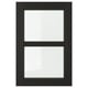 LERHYTTAN black wooden kitchen door with bevelled edges and clear glass panel.