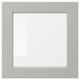 LERHYTTAN grey kitchen cabinet in square shape with bevelled wooden edges and clear glass centre.