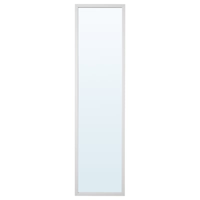 White LILJETRÄD mirror, rectangular shape, wall-mounted, modern design.