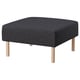 LILLEHEM charcoal fabric ottoman, square, four wooden legs.