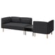 Modern LILLEHEM modular sofa set in dark grey fabric with wooden legs and a side table.