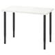 LINNMON white desk, sleek design with adjustable black metal legs. Eco-friendly, light and strong.