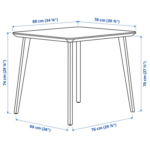 Illustration with measurements for the product: LISABO.