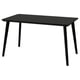 LISABO: black rectangular dining table with wooden legs, modern & durable.
